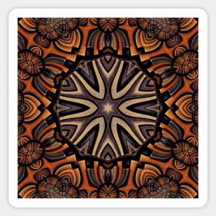 Orange and GOLD Leather-bound BOOK KALEIDOSCOPE DESIGN and PATTERN Sticker